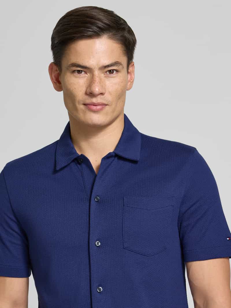 Tommy Hilfiger Regular fit vrijetijdsoverhemd met mesh structuur