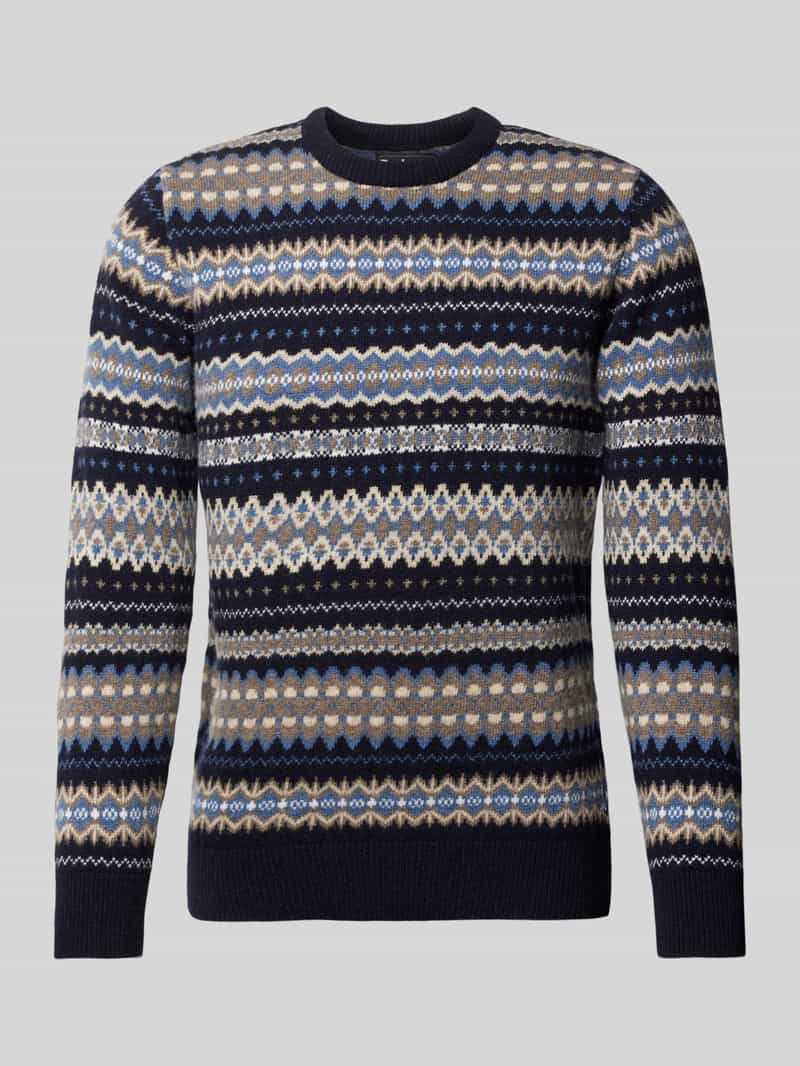 Barbour Gebreide pullover met ronde hals, model 'Case Fairisle'