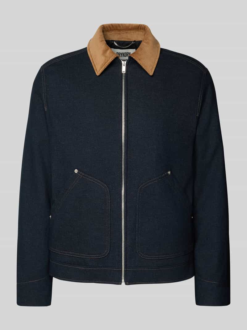drykorn Jeansjack met platte kraag en ritssluiting model 'RIKALO'