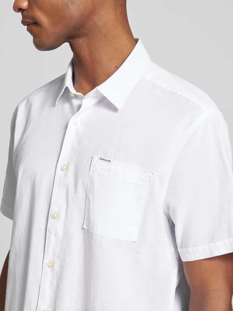 Barbour Regular fit linnen overhemd met borstzak model 'Nelson'