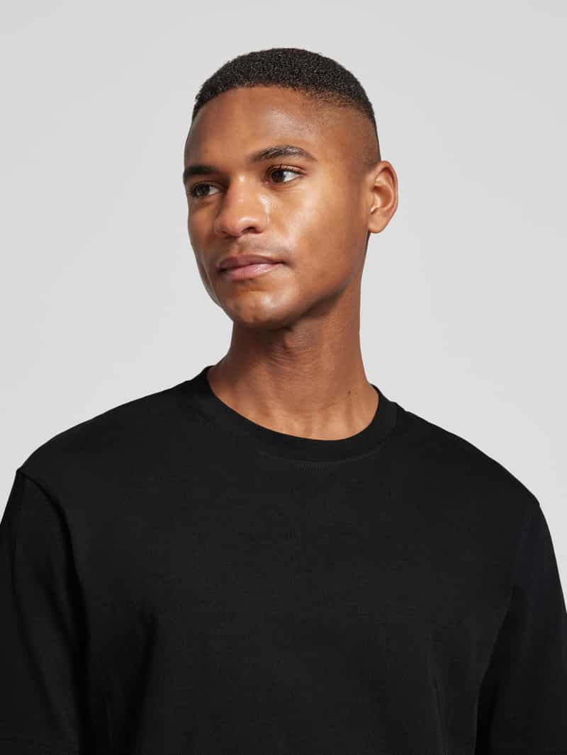 drykorn T-shirt met geribde ronde hals model 'RAPHAEL'