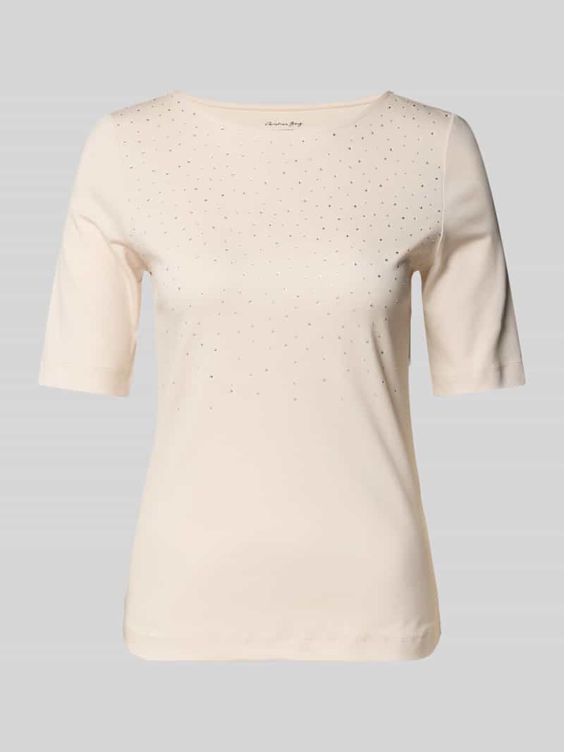 Christian Berg Woman T-shirt met siersteentjes en ronde hals