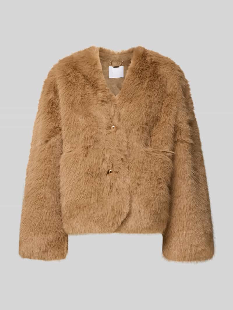Rich & Royal Kunstfell Jacke mit Kunstfellbesatz in Sand, Größe 38 192979838