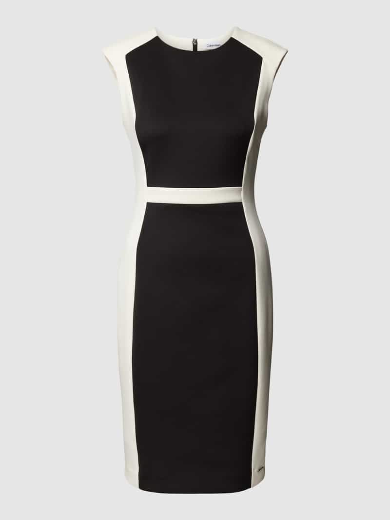 Calvin Klein Womenswear Knielange jurk met ronde hals model 'NEOPRENE SCUBA'