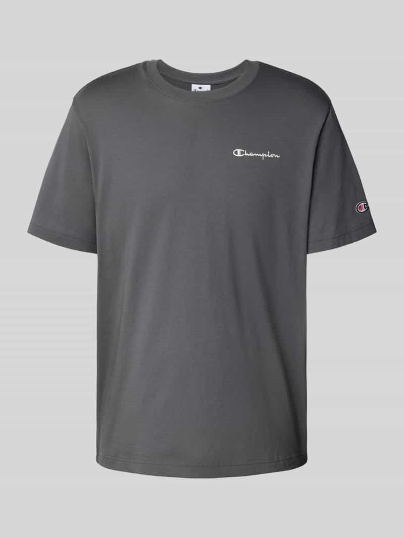 Champion T-shirt met logostitchings en ronde hals