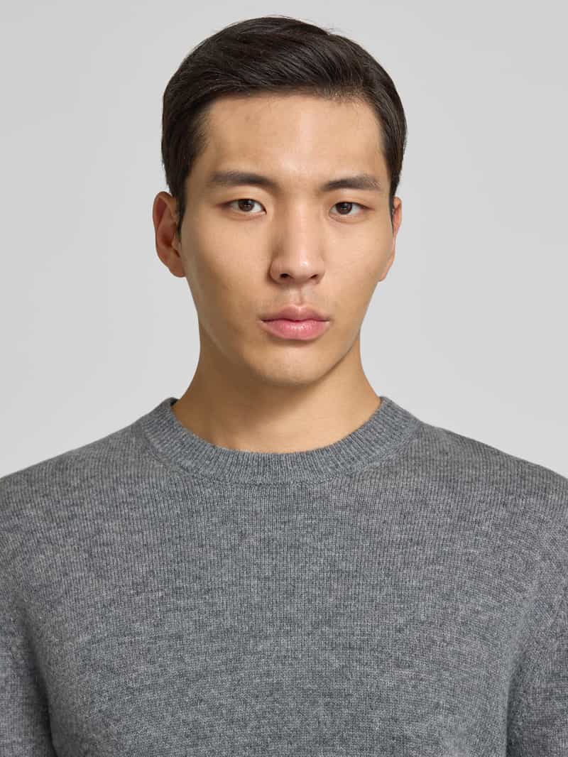 Matinique Gebreide pullover van lamswol met ronde hals