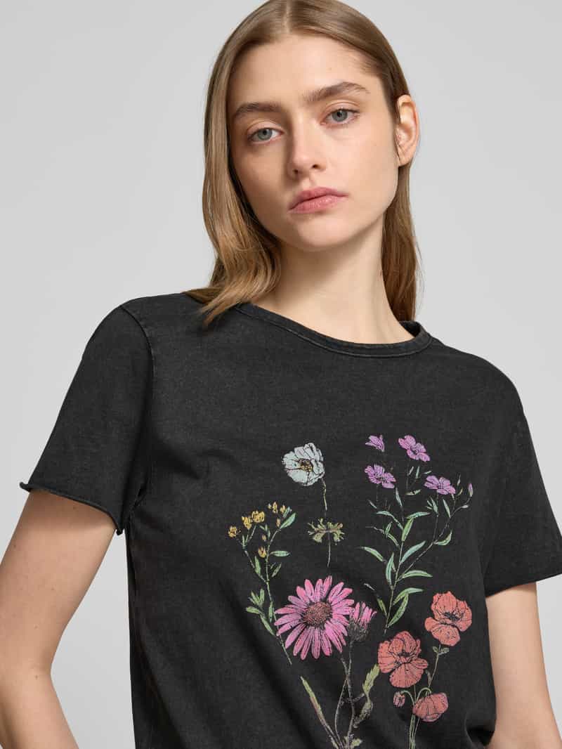 Only Regular fit T-shirt van zuivere katoen met motiefprint model 'LUCY LIFE'