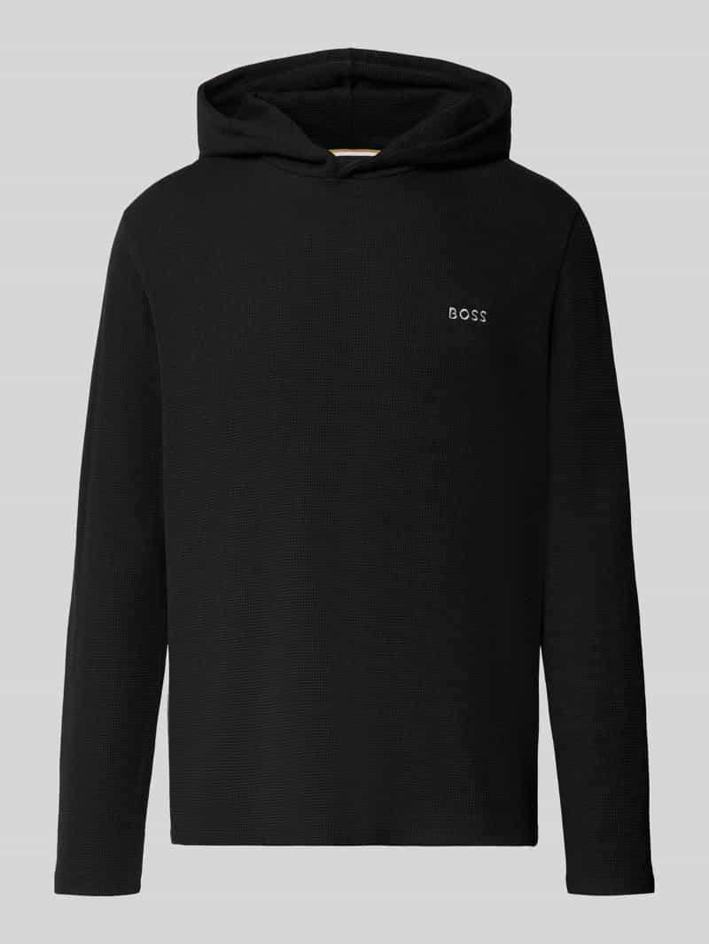 Boss relaxed fit sweatshirt van katoenmix model 'Waffle LS'