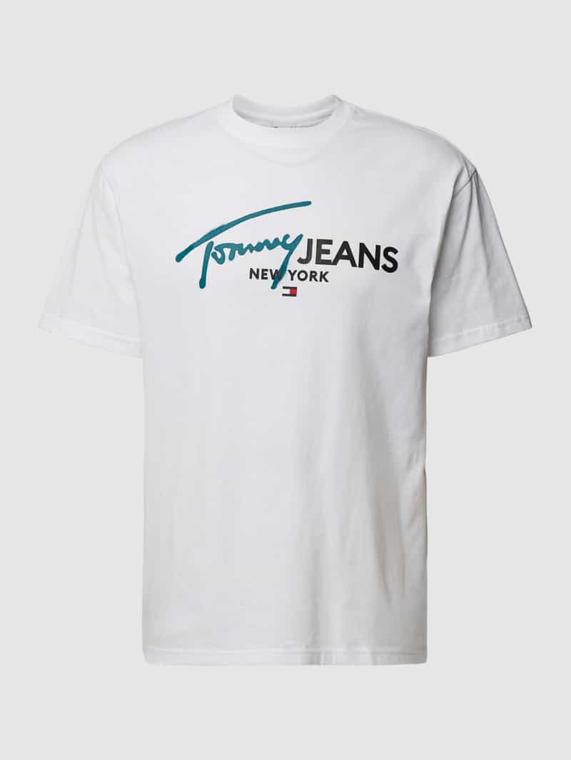 Tommy Jeans T-shirt met labelprint model 'SPRAY POP COLOR'