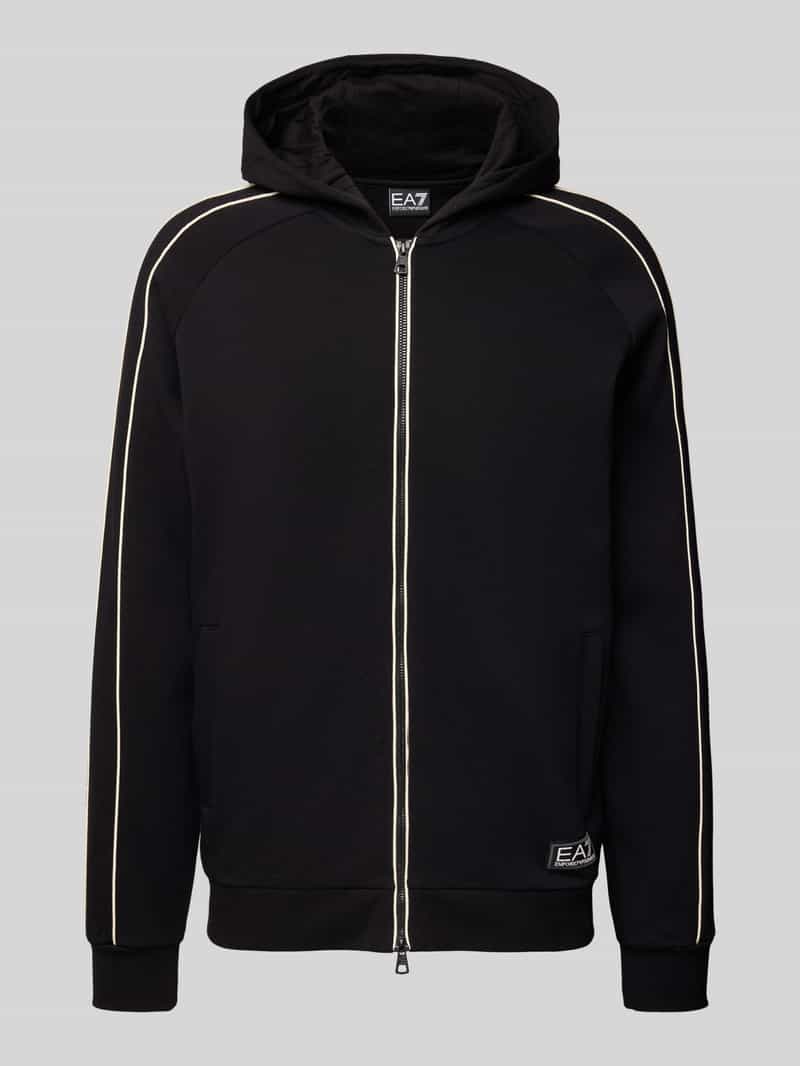 EA7 Emporio Armani Sweatjack met tweewegsritssluiting en steekzakken