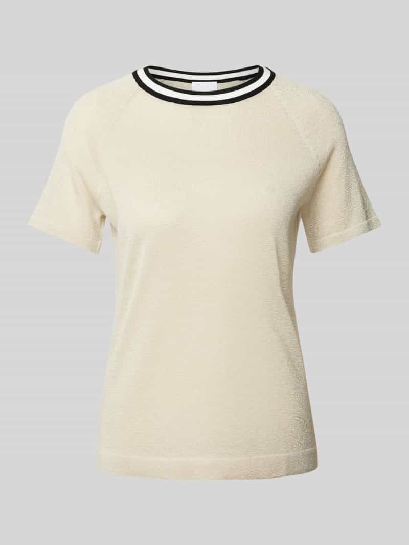 Pullover met geribde ronde hals