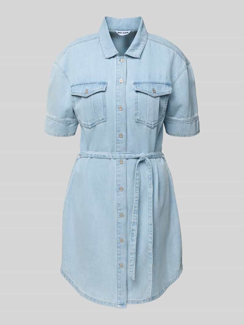 DKNY Jeansjurk met strikceintuur en 1 2-mouwen