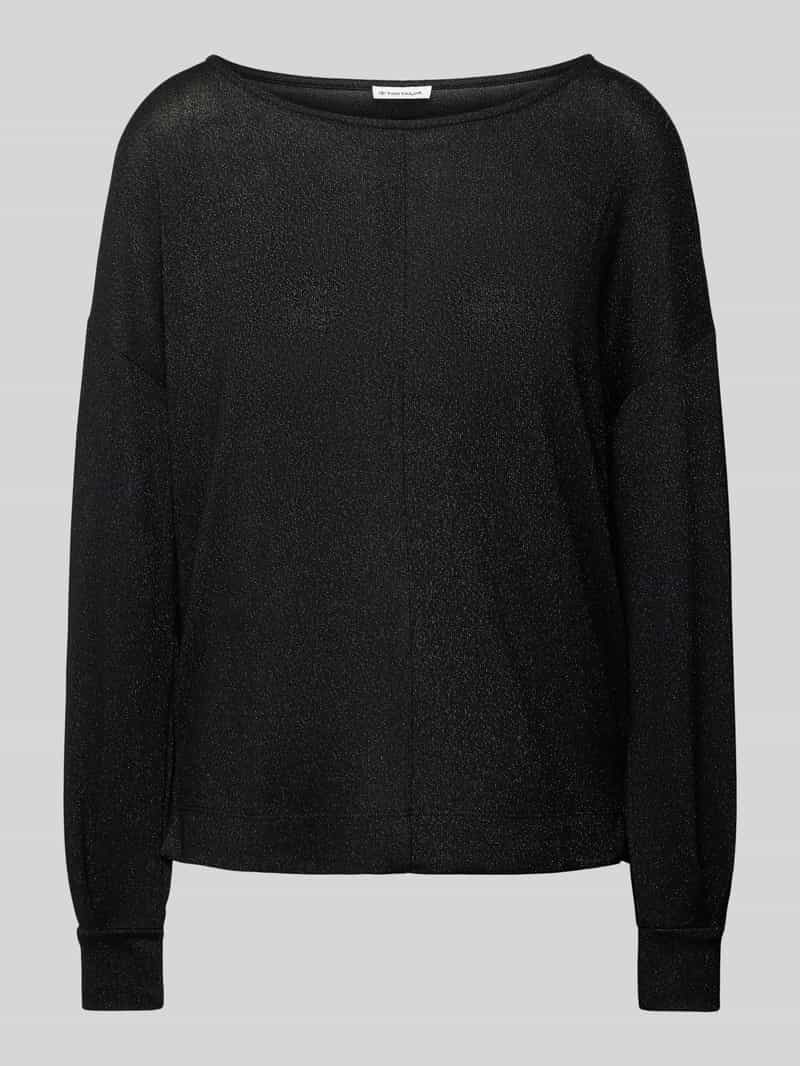 Tom Tailor Loose fit shirt met lange mouwen van viscosemix met glittereffect