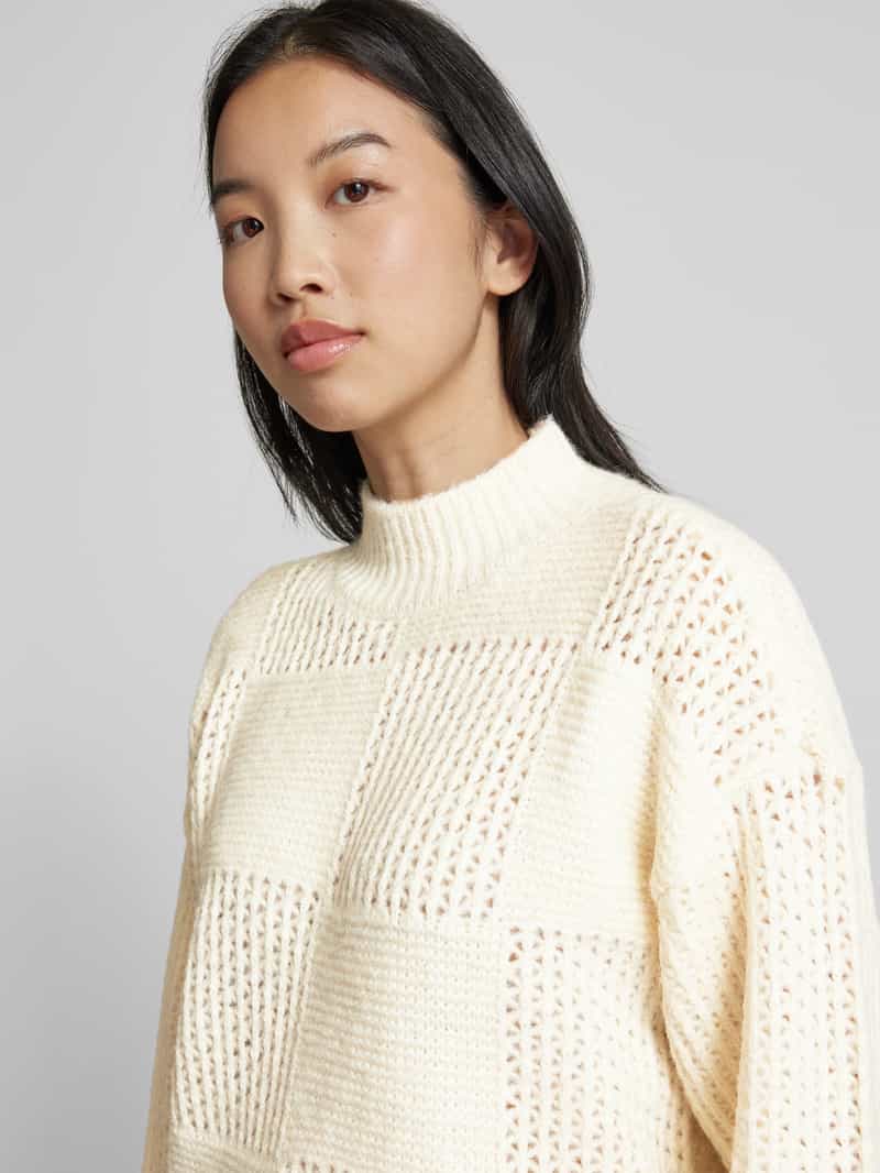 Vero Moda Regular fit gebreide pullover met opstaande kraag model 'MOON'
