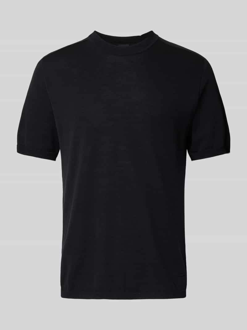 AlphaTauri T-shirt met linnen en labeldetail model 'FASHI'