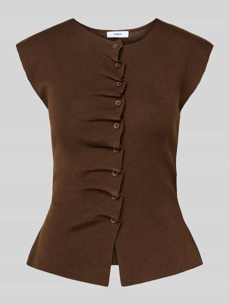 SUNCOO PARIS Gebreid shirt met ruches model 'PAGNI'