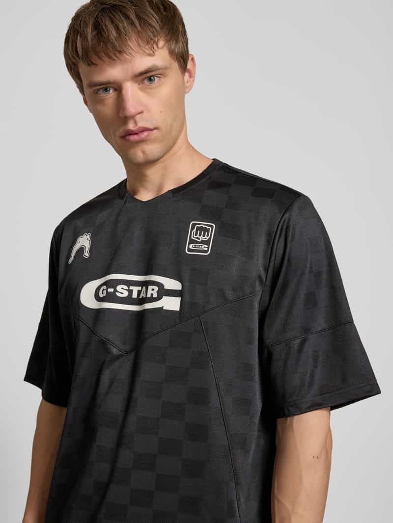 G-Star Raw T-shirt met label- en motiefprint model 'Football'