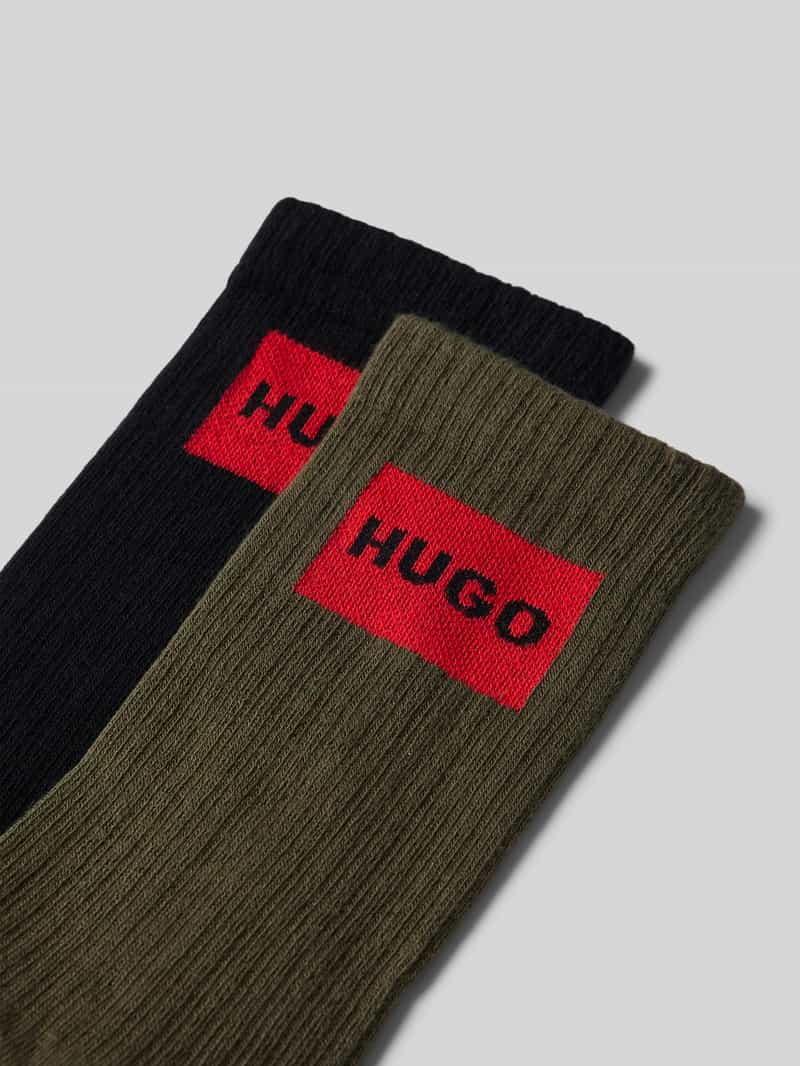 HUGO Sokken met labelprint in een set van 2 paar