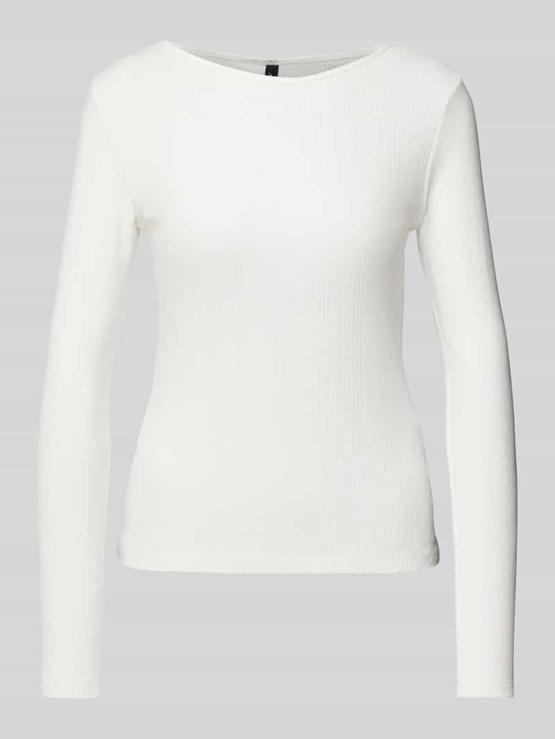 Vero Moda Slim fit shirt met lange mouwen en fijn ajourpatroon