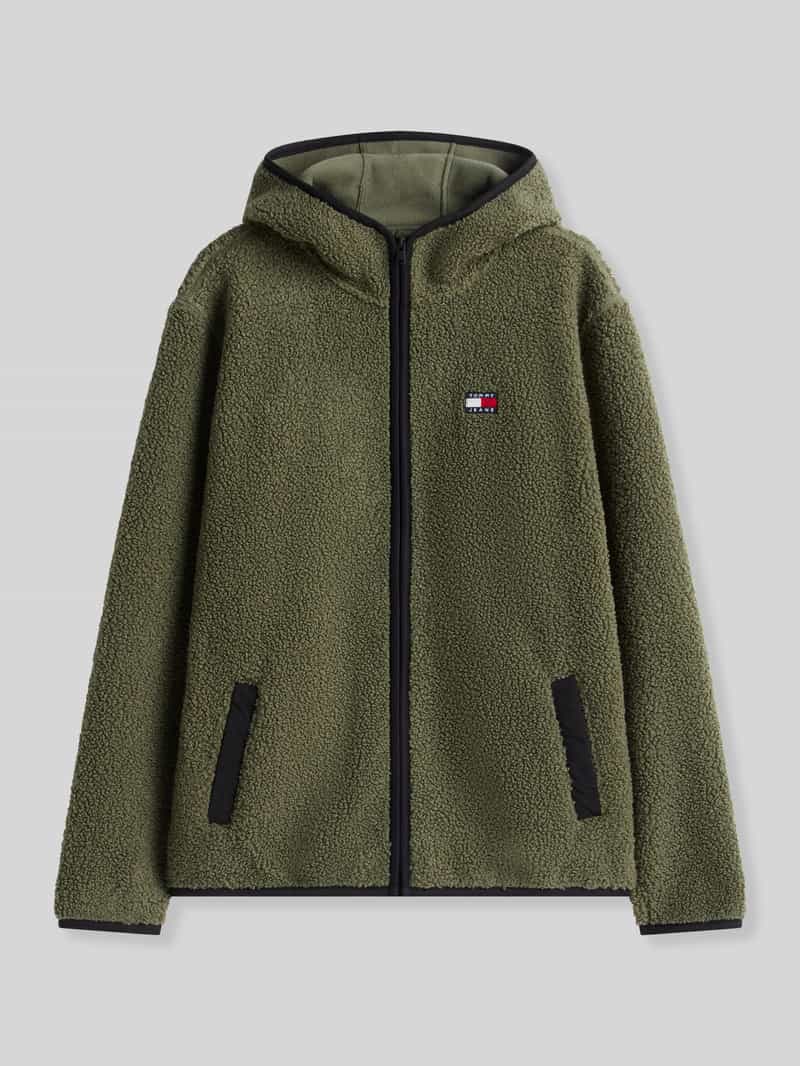 Tommy Jeans Regular fit teddy- imitatiebontjack met capuchonkraag