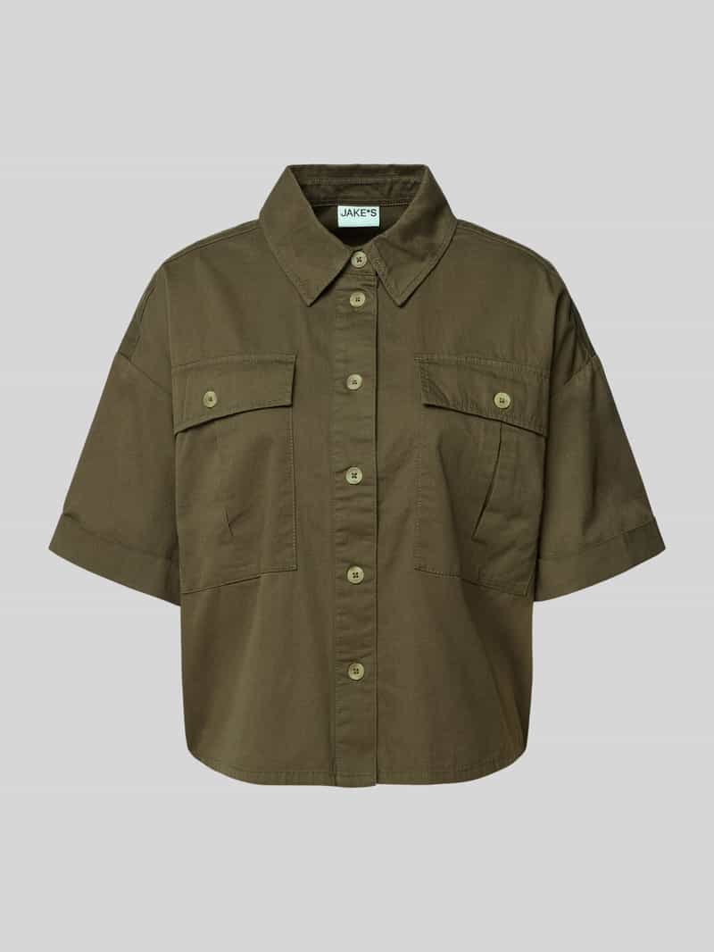 Jake*s Casual Oversized overhemdblouse van puur katoen