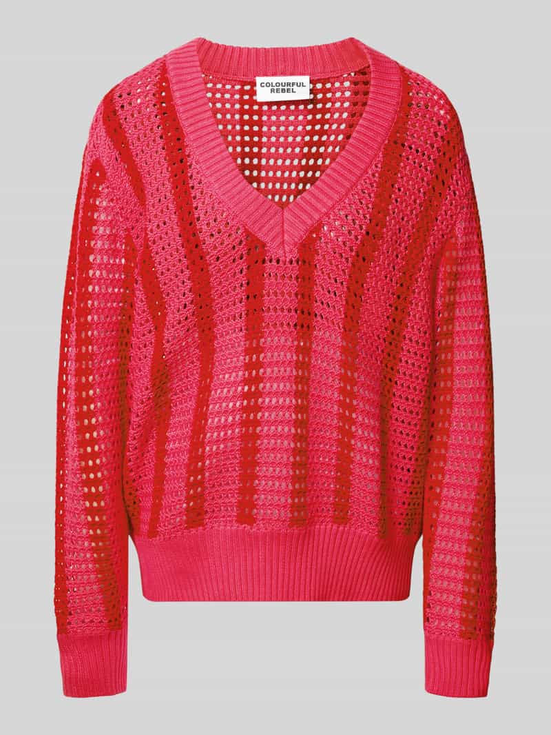 Colourful Rebel Gebreide pullover met ajourpatroon model 'Lizza'
