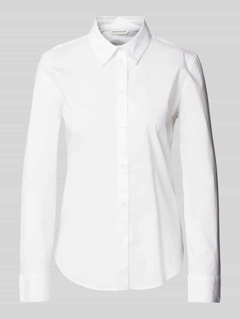 Tom Tailor Regular fit blouse met lange mouwen van katoenmix