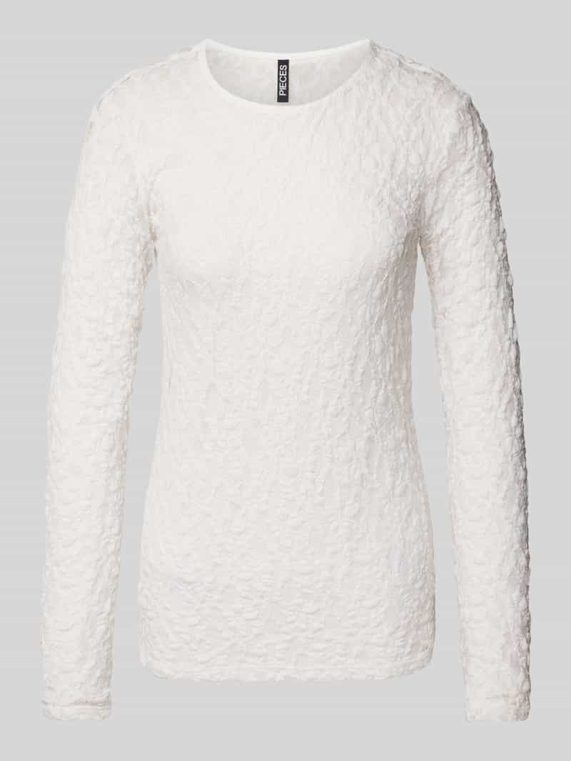 Pieces Regular fit shirt met kanten look model 'HAZEL'
