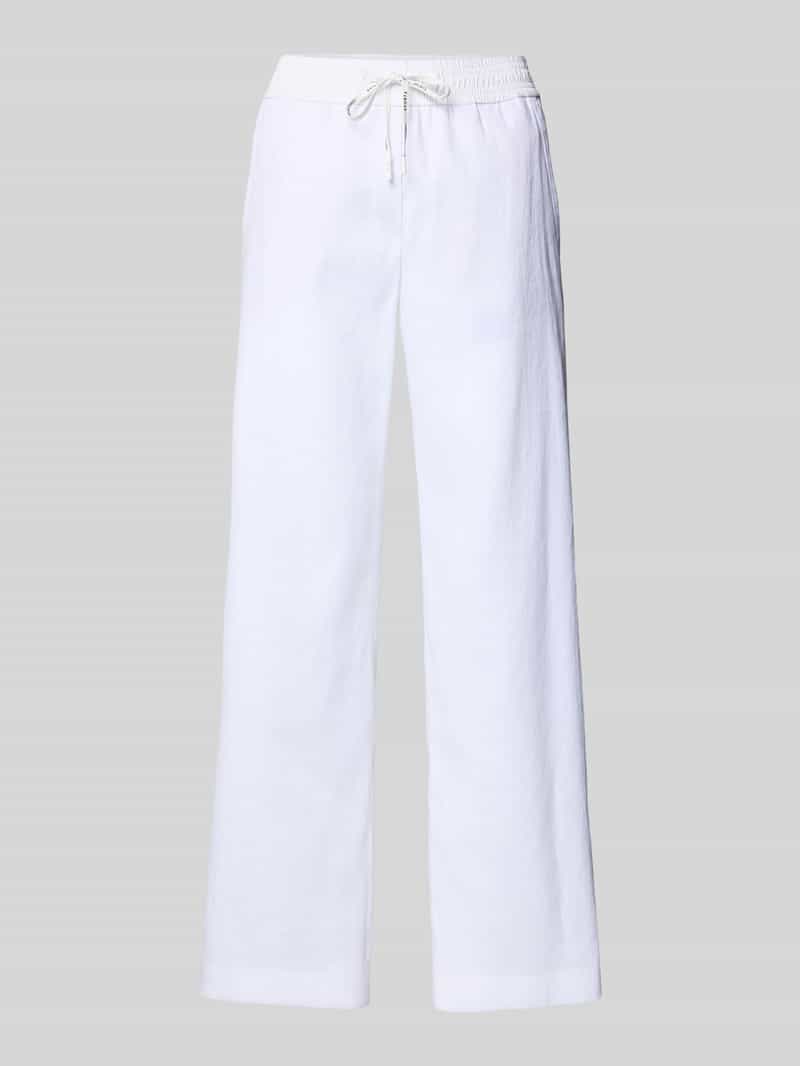 Marc Cain Straight leg linnen broek met tunnelkoord