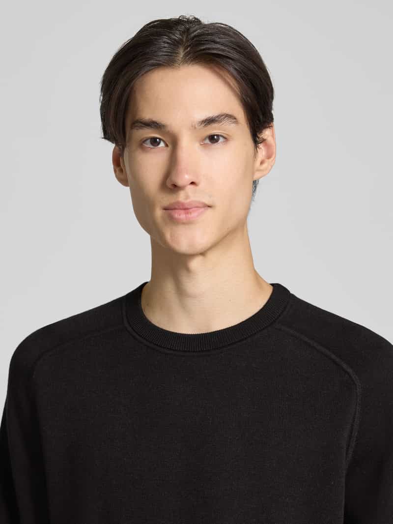 Boss Regular fit gebreide pullover van een mix van katoen en scheerwol model 'HIDONEO'