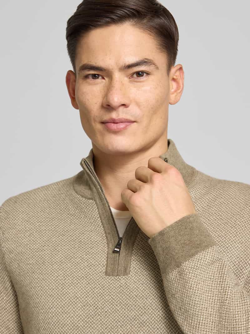 Boss Regular fit schipperstrui van een mix van scheerwol en katoen model 'HETTORE'