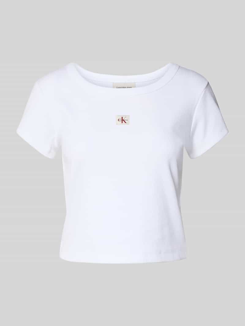 Kort T-shirt met labeldetail
