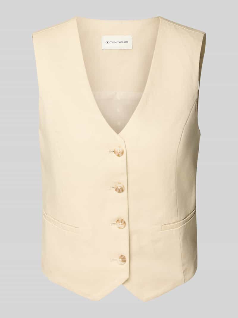 Tom Tailor Slim fit gilet van twill