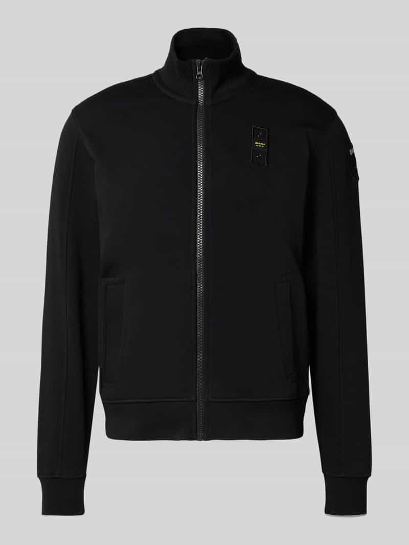 Blauer Usa Sweatjack met opstaande kraag en labelstitching model 'CITY'