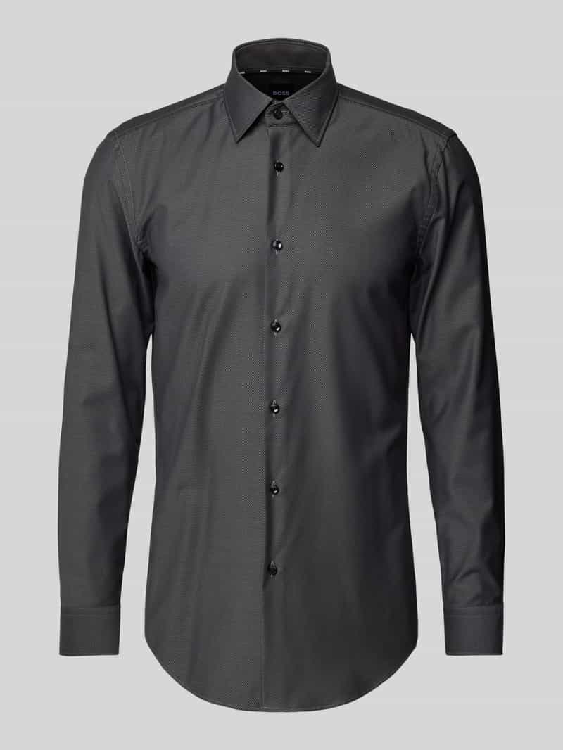 Boss Slim fit zakelijk overhemd met kentkraag model 'Hank'