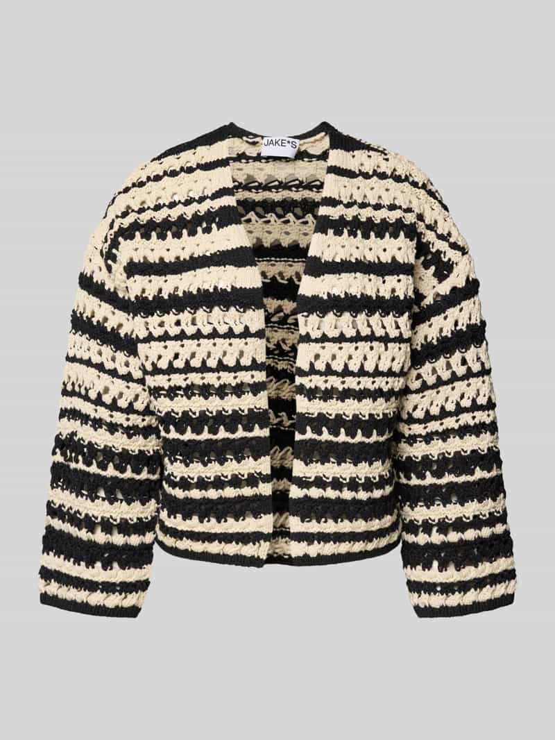 Jake*s Casual Gebreid jack in gehaakte look