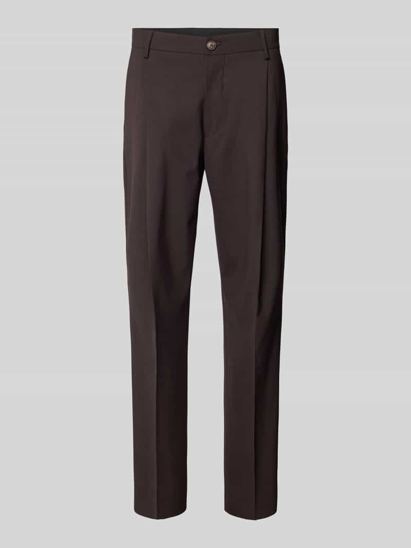 Selected Homme Straight leg pantalon met bandplooien model 'OTTO'