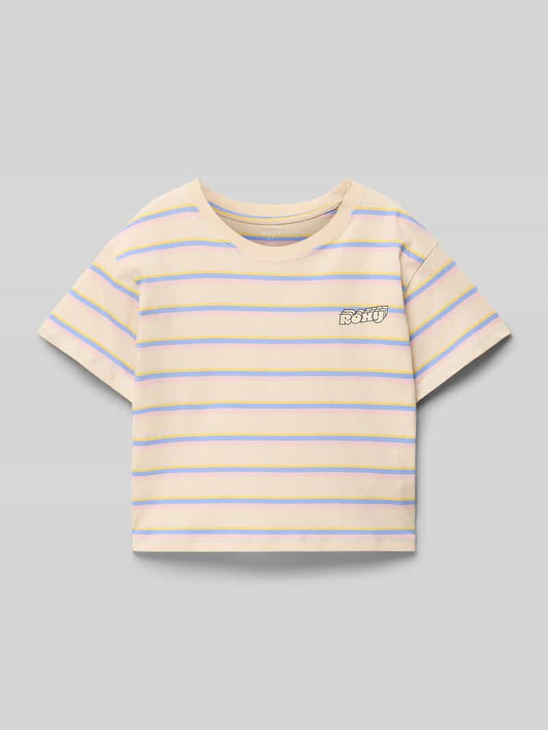 Roxy T-shirt met labelprint model 'NEVER SAW BLUE LIKE THAT'