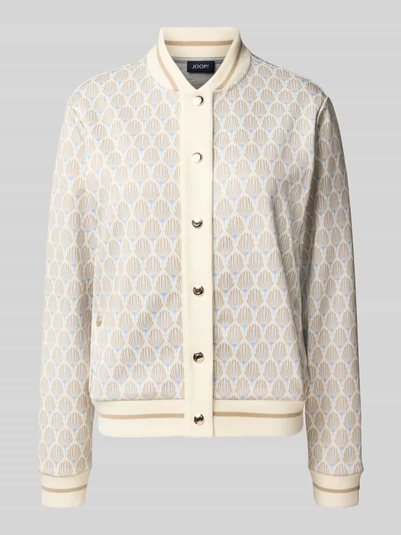 Joop! Sweatjack met opstaande kraag en knoopsluiting