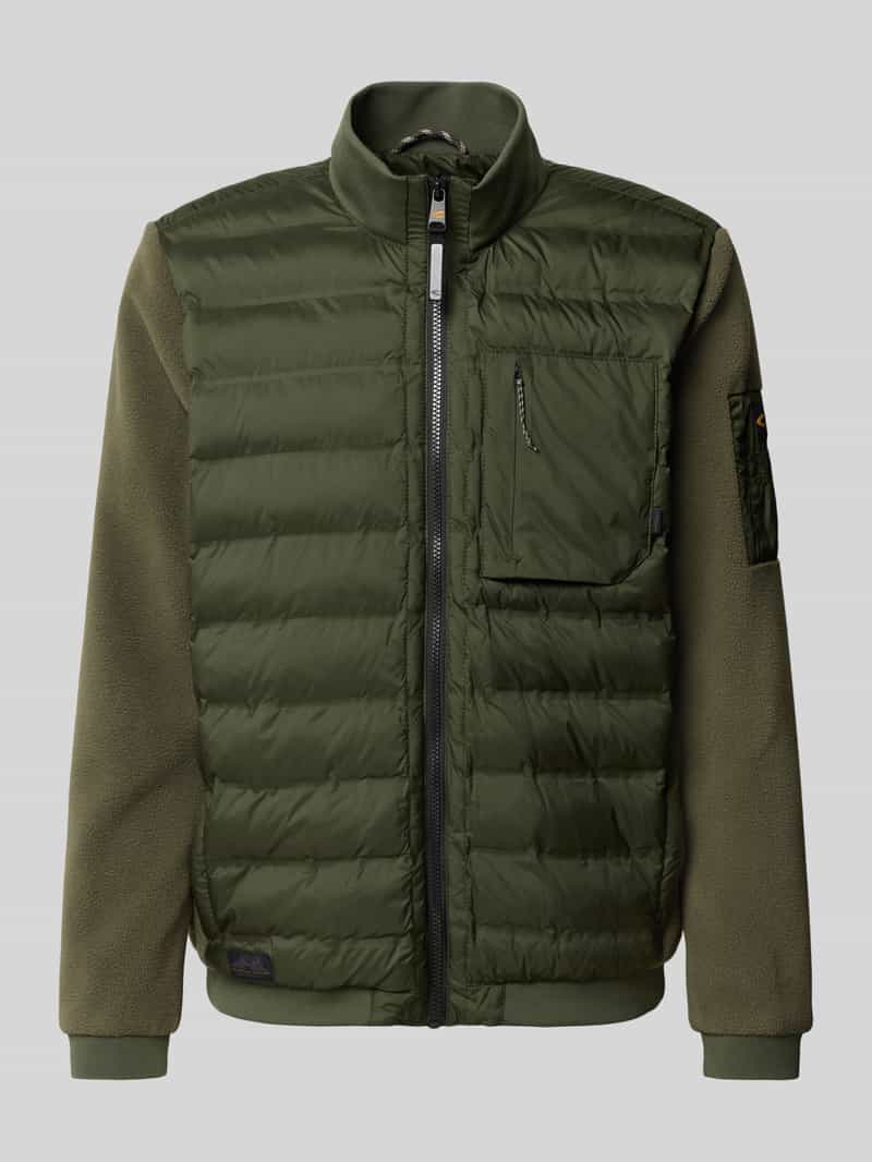 camel active Gewatteerd jack met opstaande kraag en borstzak model 'Hybrid'