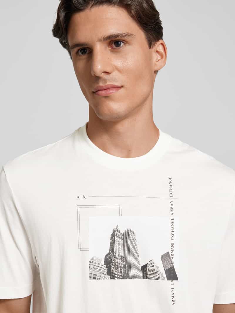 Armani Exchange T-shirt met labelprint model 'New York Building'