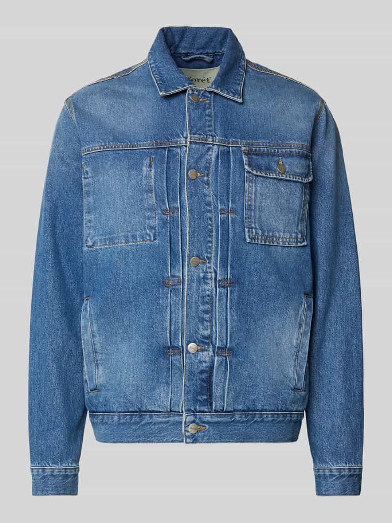 Forét Jeansjack met strookzakken model 'HAZY'
