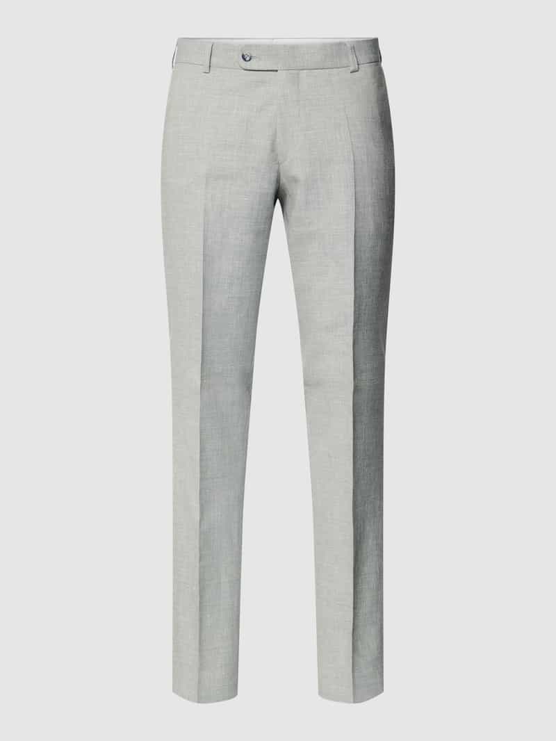 ATELIER TORINO Straight fit linnen broek met persplooien