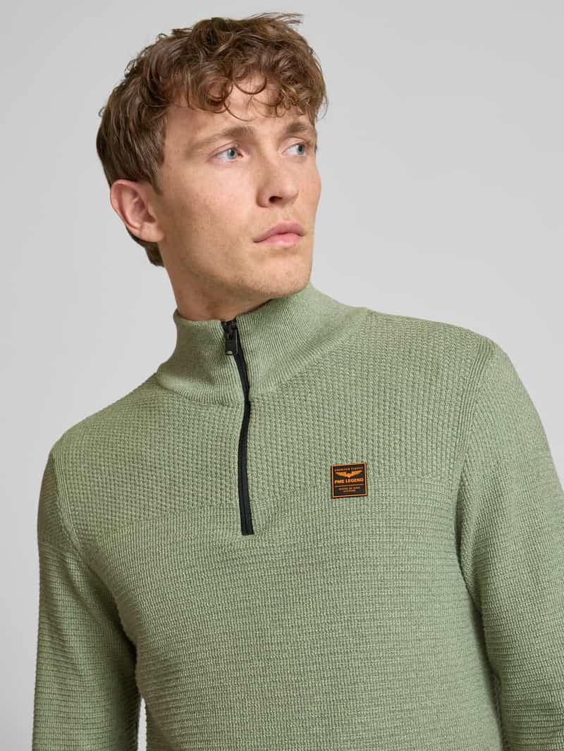 PME Legend Gebreide pullover met labeldetail