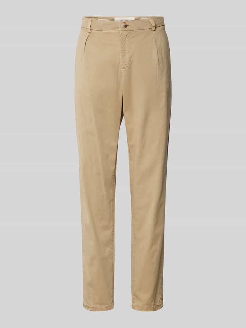 Tapered fit bandplooibroek van katoenmix