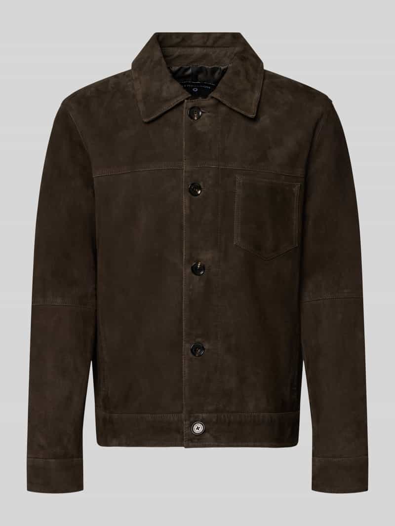 Strellson Regular fit jack van echt lamsleer model 'FLINT'