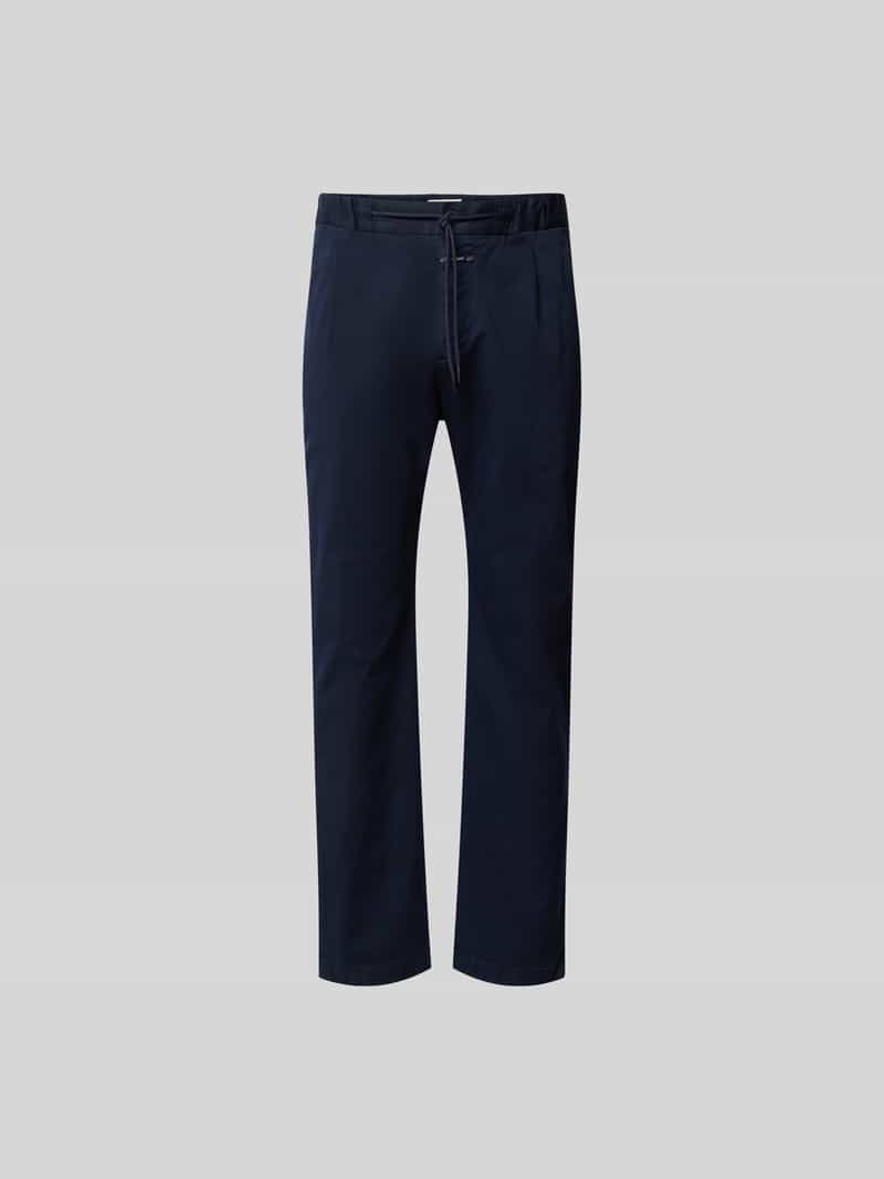 Regular fit stoffen broek met labeldetail