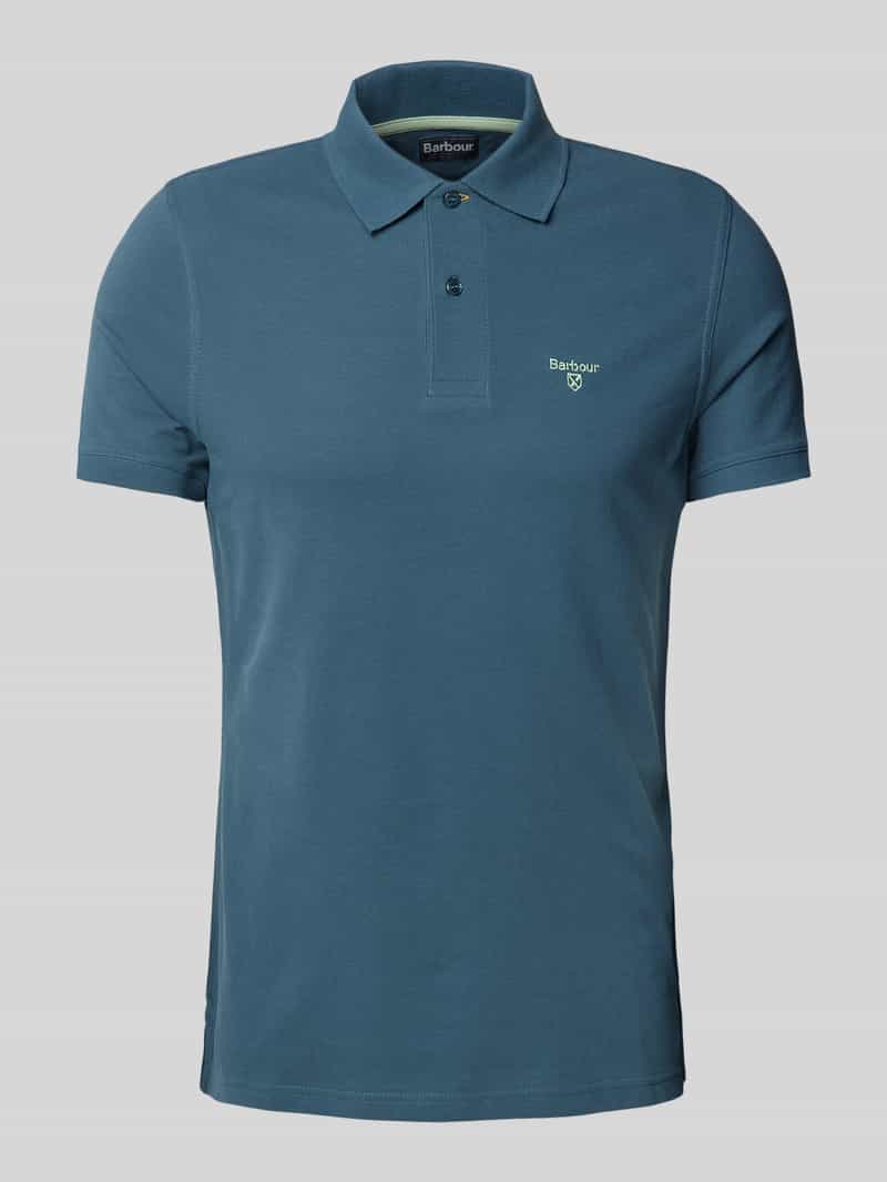 Barbour Slim fit poloshirt met labelstitching