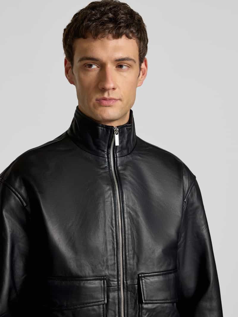 Selected Homme Regular fit leren jack van echt lamsleer model 'JOSEF'
