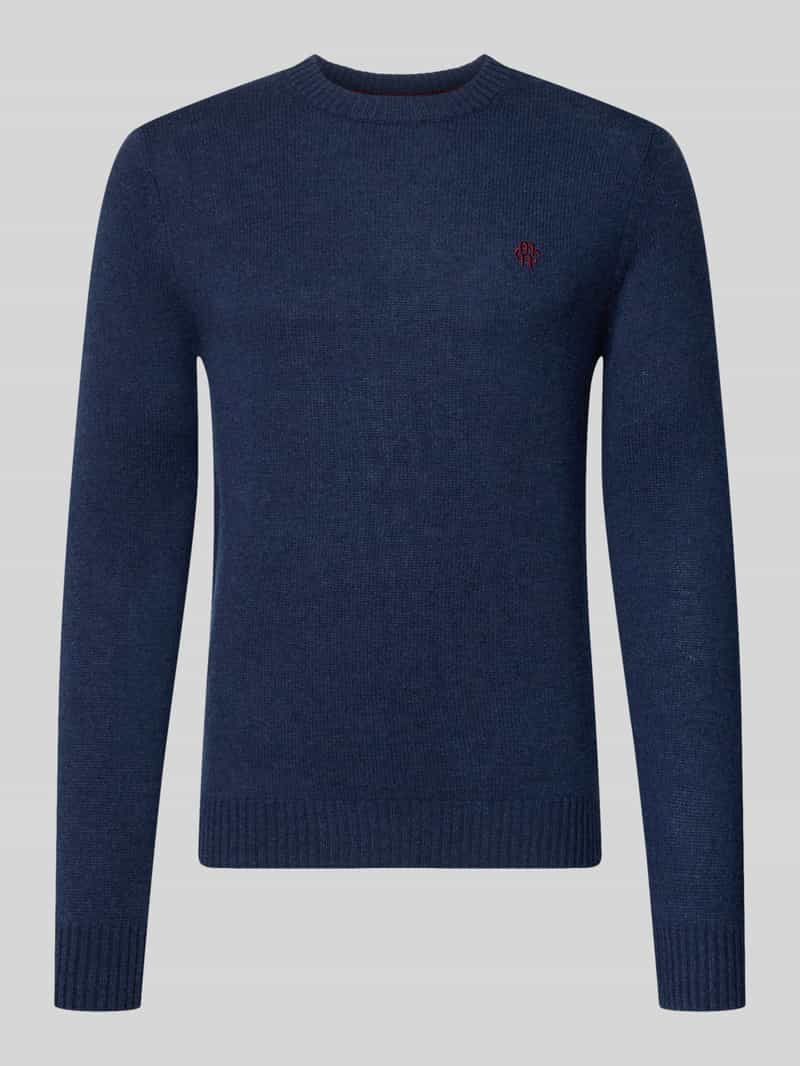MCNEAL Slim fit gebreide pullover van pure wol met labelstitching